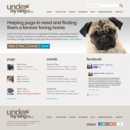 Under My Wing Pug Rescue Website Design and Development - Home