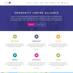 Community Centre Alliance Website Design and Development - Homepage
