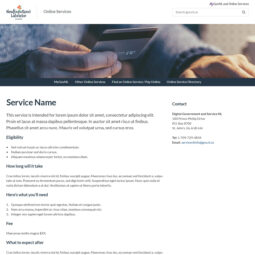 Government of Newfoundland and Labrador Online Services Website Design and Development – Subpage